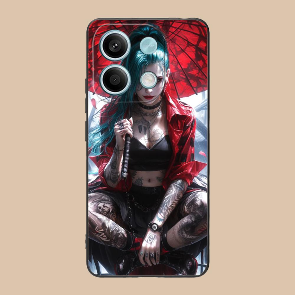 Fashion Tattoo Girl Mobile Phone Case for POCO M7 M6 M5 M4 M3 X7 X6 X5 X4 X3 Pro GT 5G Colorful Printing Cover Pretty Cover
