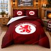Ensemble de literie 3 pièces imprimé Motif Middlesbrough Drap de lit Taie d'oreiller Pour décoration de chambre