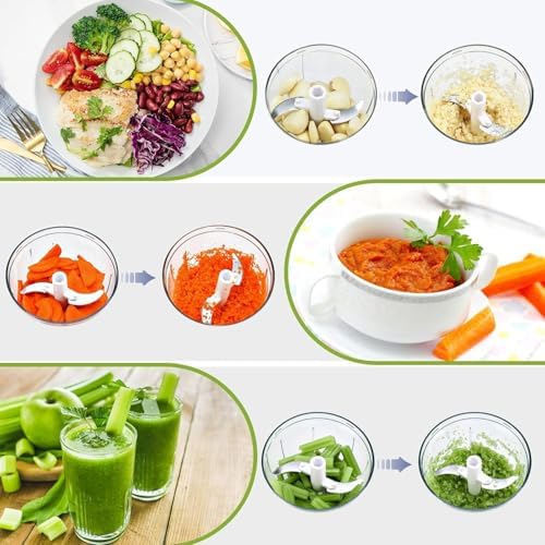 Zwiebel Manual Vegetable Chopper, 520ml Onion Chopper with 6 Blades & 1 Mixer, Multi-Functional Food Chopper, Garlic Onion Manual Dicer