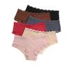 Women’s Seamless Briefs: Bow-Adorned, Antibacterial, Pure Cotton Gusset, Mid-Waist, Lace Thong Briefs for Women