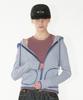 Noi1806 Striped Zip-Up Hoodie (Navy)