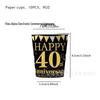 Black Gold Milestone Birthday Party Supplies: Plates, Cups, Napkins, Tablecloth for 40-90 Years