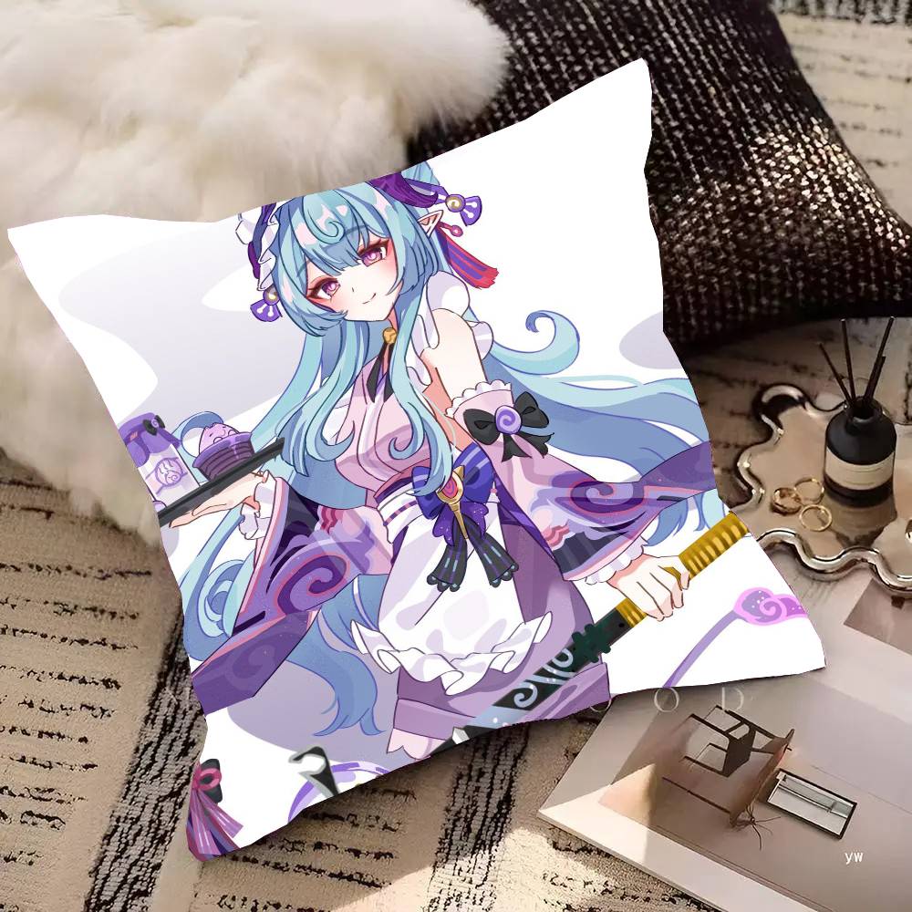 Yumeizuki Mizuki Game Genshin Impact Pillow Case Fashion Square Pillowcase Bedroom Sofa Room Ins Decoration Leisure