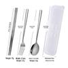 Portable Stainless Steel 3-Piece Cutlery Set with Transparent Case