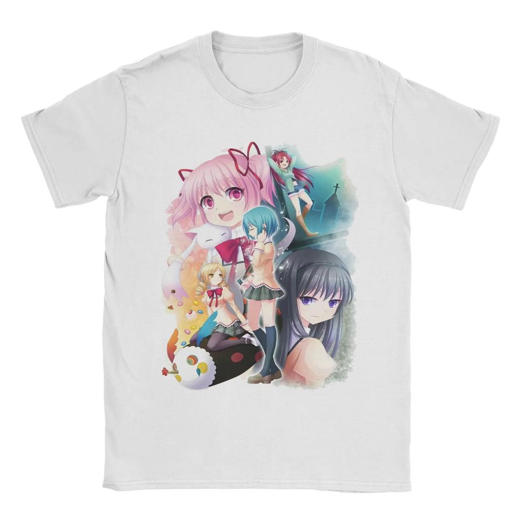 2026 New Puella Magi Madoka Magica Kyubey Graphic‑Print Unisex Crew Neck Loose Short‑Sleeve T‑Shirt, Cute Anime Street‑Wear T-shirt