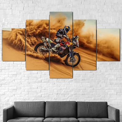 Canvas Paintings Modular 5 Pieces Printed Motorcycle Rally Racer Picture Decor For Living Room Wall Art Posters No Frame