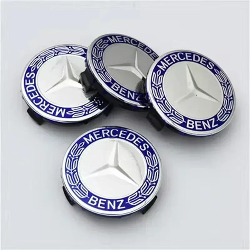 Autoaufkleber Für Benz Neu 4 Stück/Set 75mm Für Mercedes Benz AMG W203 W206 W220 W205 W211 W212 Auto Radnabenkappen Benz Em