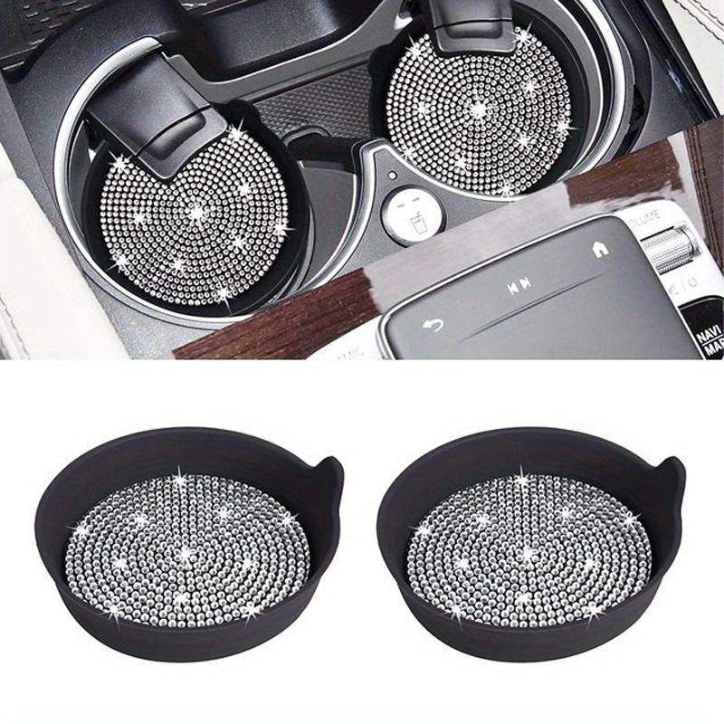 2PCS Car silicone coaster, car cup holder, creative diamond inlaid anti slip coaster, heat-insulating cup holder