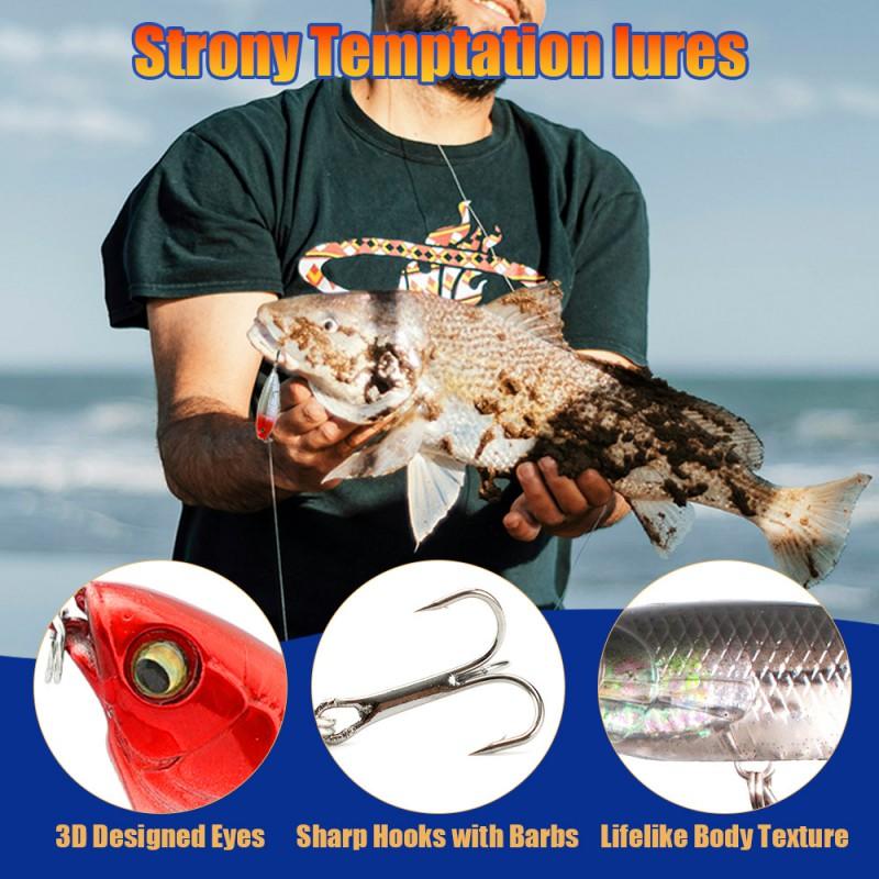 24pcs Fishing Lure Set 03 Iron Plate Spoon Bait Pencil Soft Gift