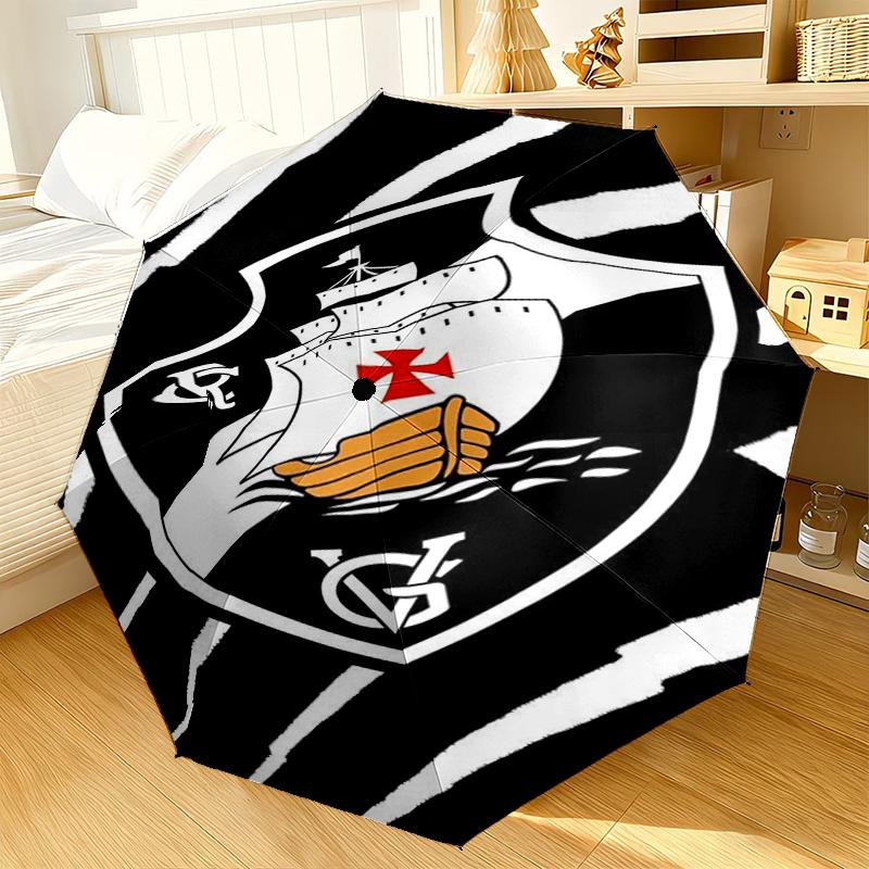 Ombrello con Emblema di Squadra di Calcio a 8 Stecche per Viaggio, Campeggio, Ombrello Leggero Portatile Casual, Essenziale per ogni Famiglia Regalo per le Vacanze