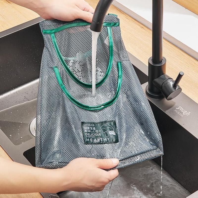Corner Kitchen Hanging Mesh Bag for Fruits, Vegetables, Garlic, Onion, and Ginger Storage