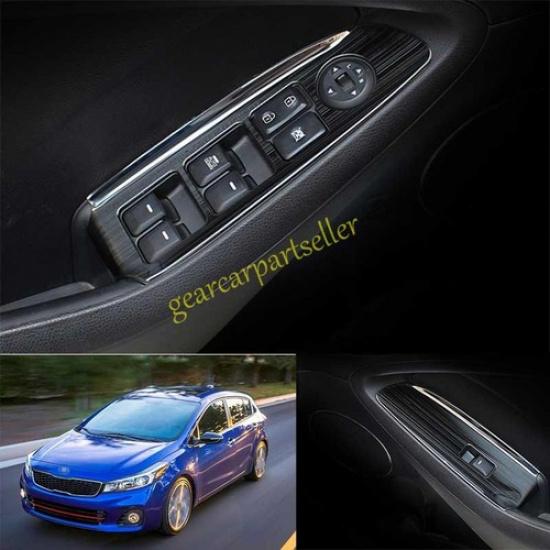 For Kia Forte K3 14-2018 Black Titanium Window Lift Lock Switch Panel Trim 4PC