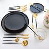 30Pcs Dinnerware Set Matte Gold Cutlery Set Stainless Steel Flatware Cake Fruit Fork Kitchen Knife Fork Spoon Tableware Set