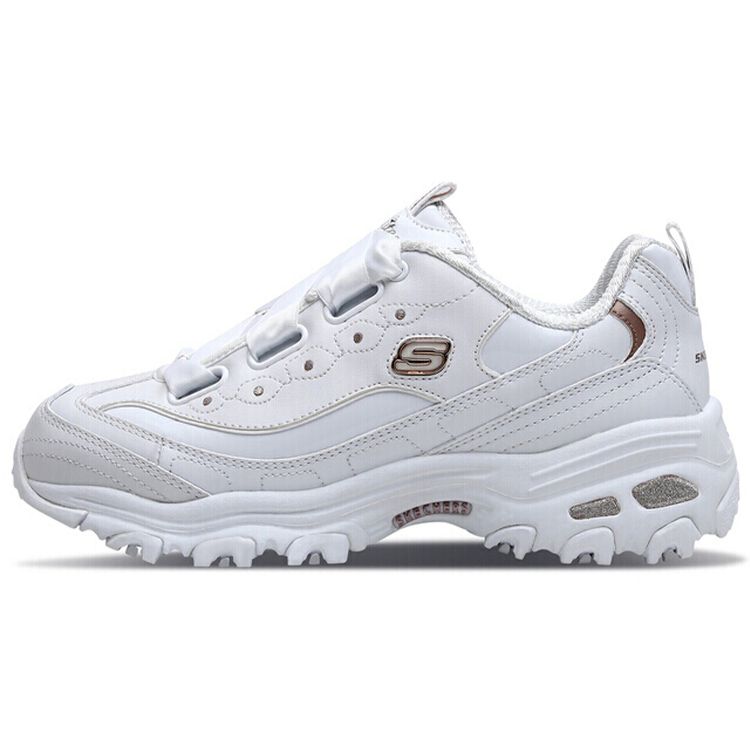 Skechers DLites 1.0 Кожаные Спортивные Ретро Низкие Повседневные Кроссовки Женские Белый Платиновый 11976-WGD 36.5