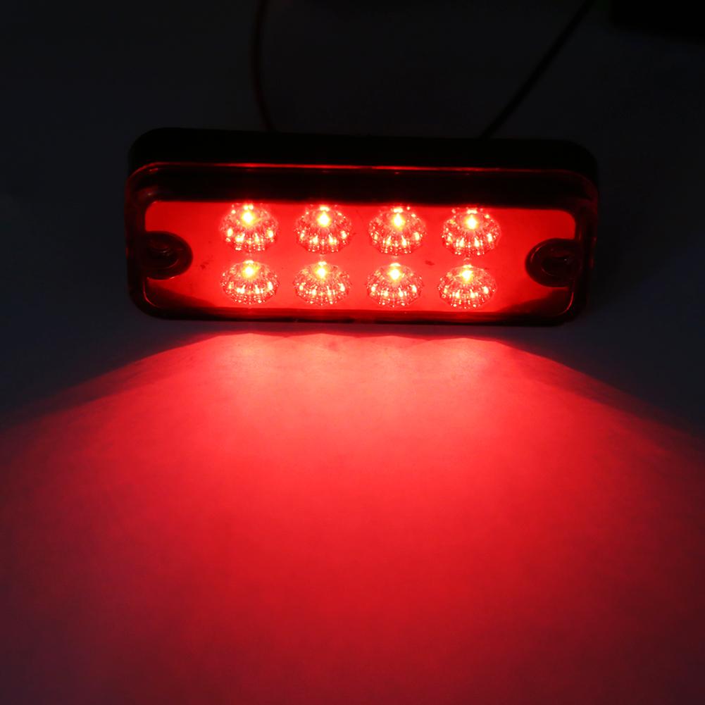 6pcs 8 LED Clearance Side Marker Light Indicator Lamp Truck Trailer Lorry Yellow