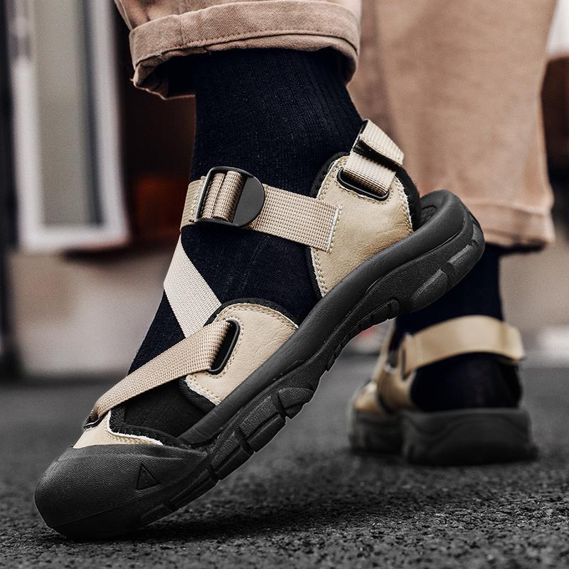 Summer Fashion Sandal Men Large Size 46 Outdoor Men's Hiking Sandals Athletic Sports Beach Shoes for Men Closed Toe Slippers