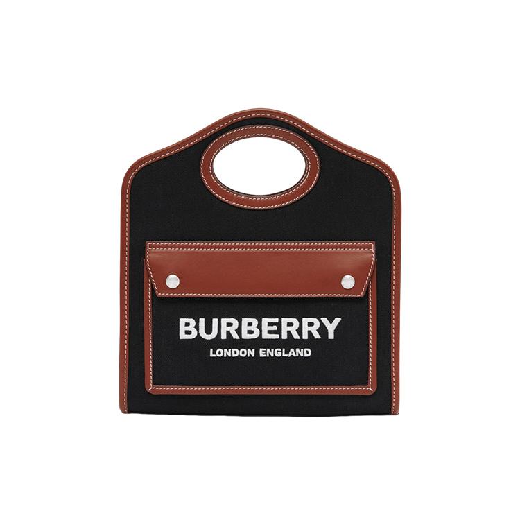 

Burberry Pocket Bag Cotton and Leather Blend Handbag Tote Bag Clutch Bag Shoulder Bag Messenger Bag Mini Size Women s One Size-Basic Set (Bag+Dust Bag) чорний/дубильна кора