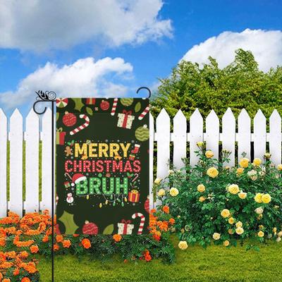 Wait Your Turn Fat Boys Garden Flag Funny Turkey Santa Claus Thanksgiving Christmas Hanging Banner for Outdoor Porch Yard Decor