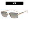 Threaded square sunglasses, new metal trendy sunglasses, street photography, European and American fashion sunglasses, anti-sun shading