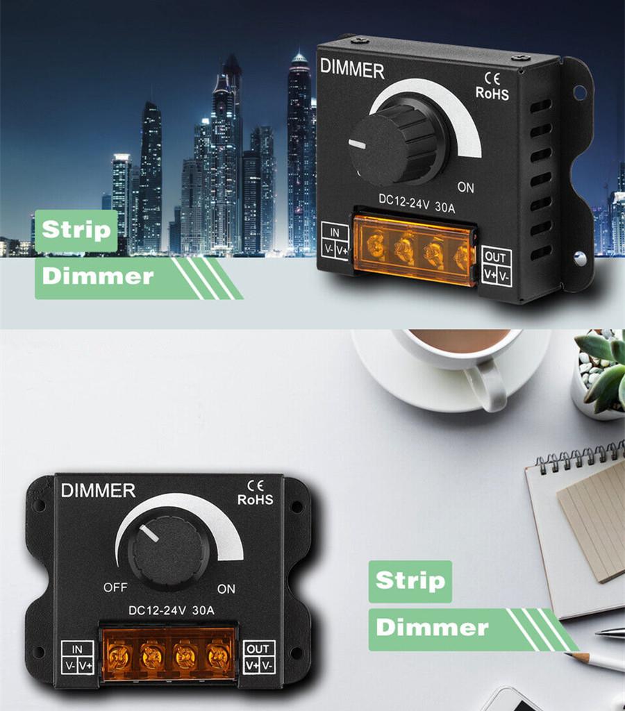 Car LED Strip Light Dimmer Control Switch DC 12V-24V PWM For Single Color Lamp