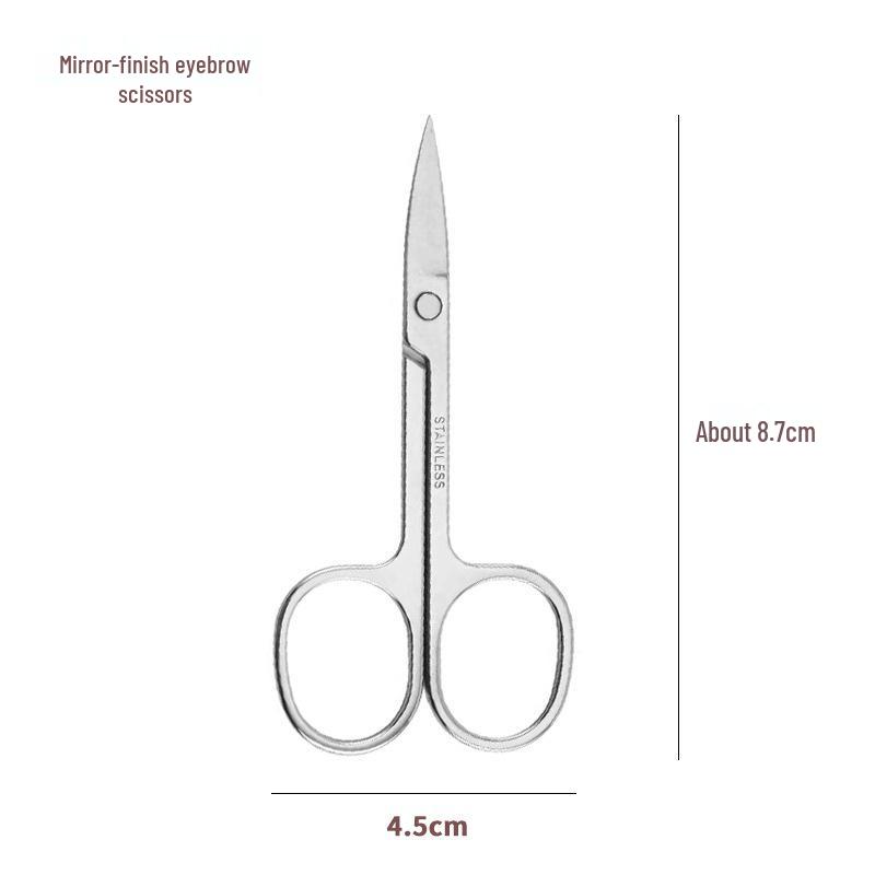 In-Stock Sharp A-Type Eyebrow and Nose Hair Scissors - Stainless Steel Makeup Tool with Pointed Tips