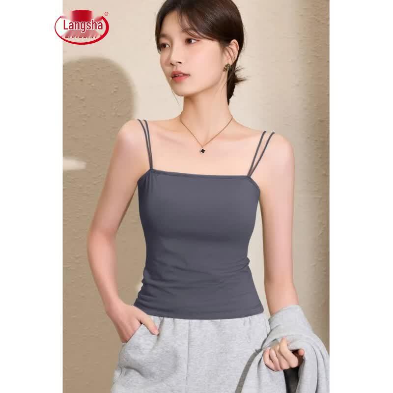 Langsha 95% Cotton Built-in Bra Camisole for Women