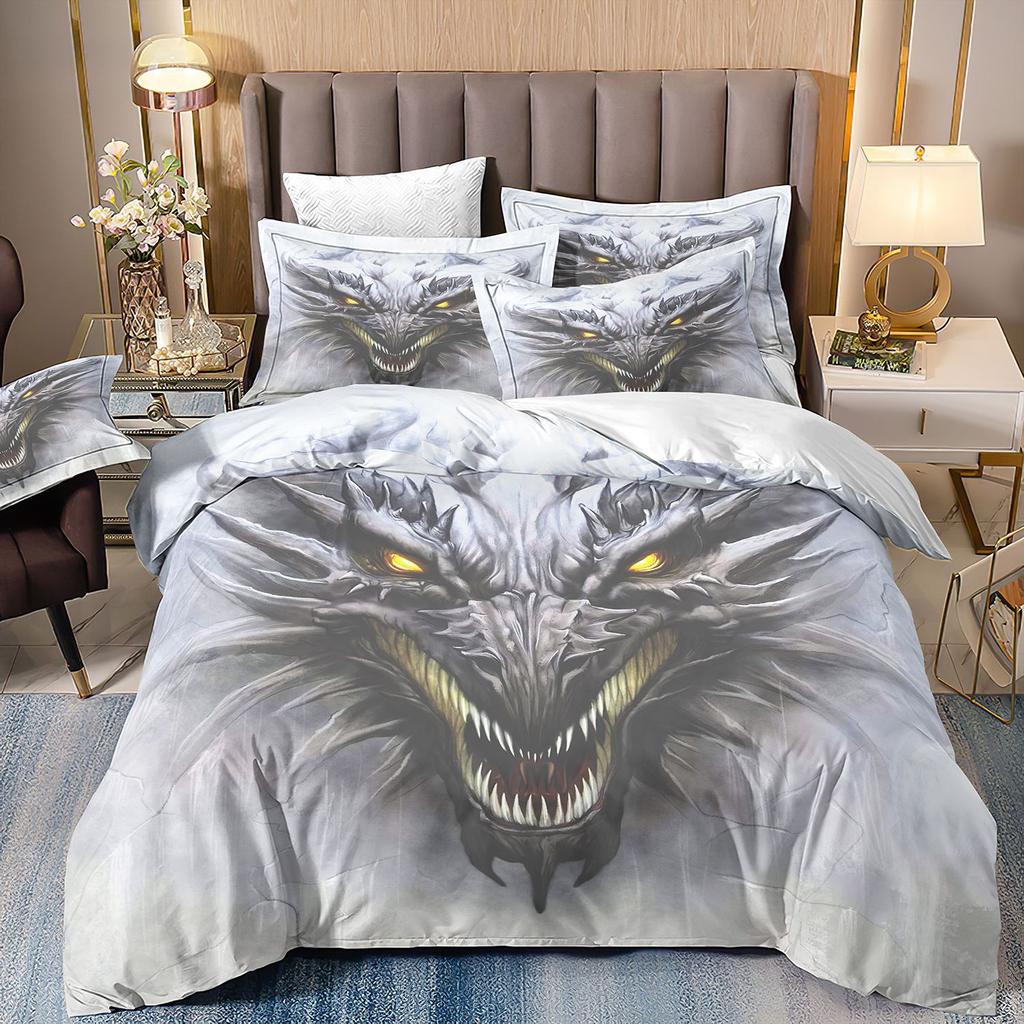 3D Digital Printing Dinosaur Double Pterosaur Bedding Quilt Cover Three Or Four Sets