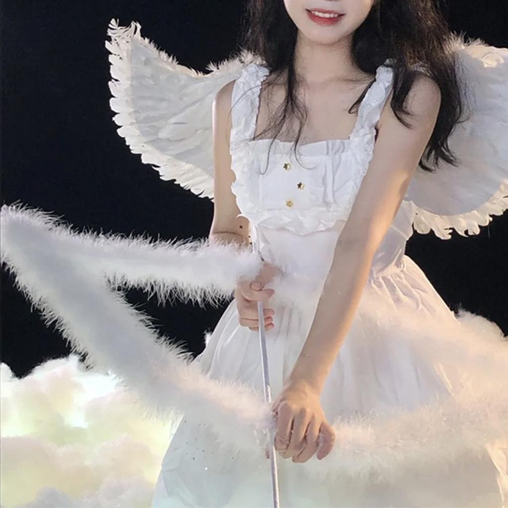 Glowing Angel Wings with LED String Lights Halloween Party Cosplay Costume Accessories Props