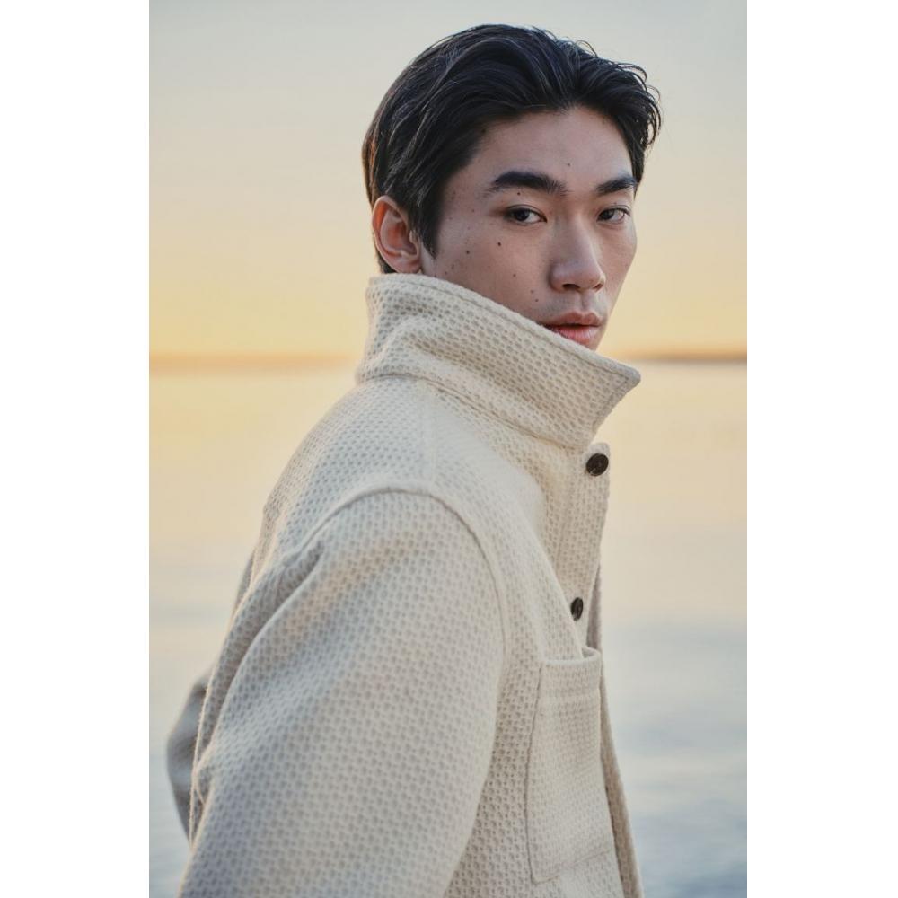 H M Regular Fit Waffle Texture oversHirt creaM