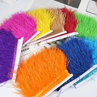 1M Ostrich Feathers Trim High Quality 8-10cm Feather Ribbon Fringe DIY Sewing Dress Clothes Decorations