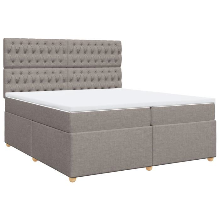 VidaXL Bed Slat Base with Mattress Taupe 200x200 Cm Fabric 3291398