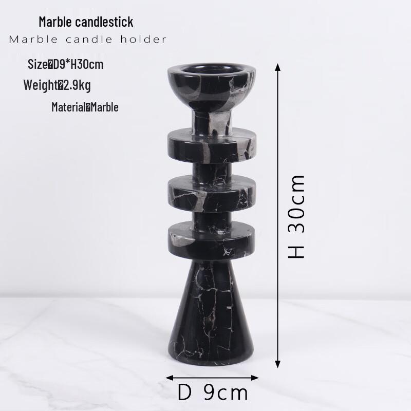 Abay Marble-Effect Acrylic Candlestick