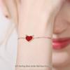 Women's Heart Antler Red Agate Bracelet - 925 Silver, Fresh Christmas Birthday Gift