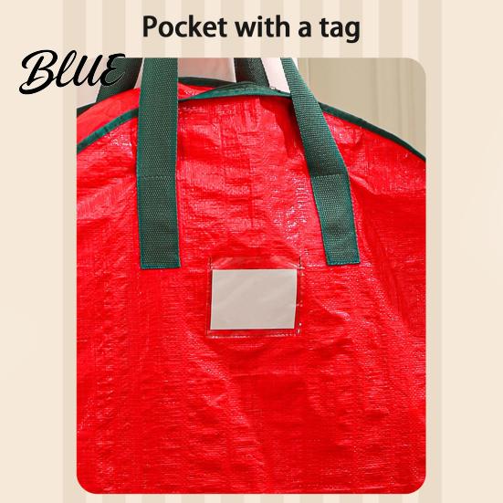 Large Opening Storage Organizer Round Garland Bag with Reinforced Handles Waterproof PE Fabric Durable Dustproof Organizer Zipper Closure