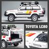 Toyota Land Cruiser 80 Off-Road SUV Simulation Diecast & Toy Vehicles Sounds & Light Pull Back Car 1:24 Alloy Collection Model