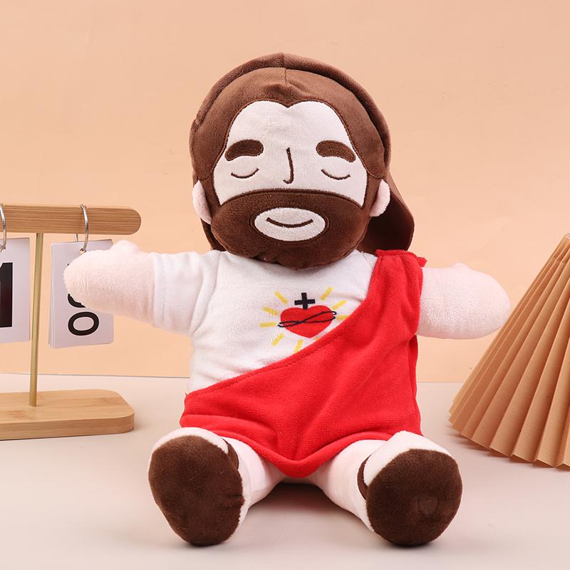 1Pc Children Music Sleep Companion Soothing Breathing Jesus Plush Doll Ornaments Four-Gear Adjustment Christmas Toy Decoration