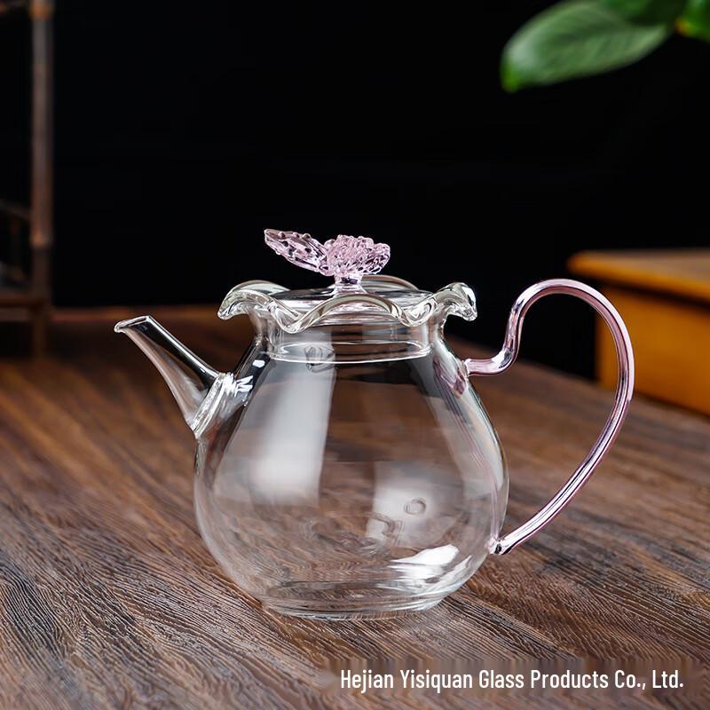 Heat-Resistant Glass Lily Teapot