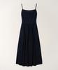 Tudument Shirring Sleeveless Long Dress_Black