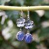 Creative Sapphire Flower Earrings: Elegant, Versatile Women's Jewelry