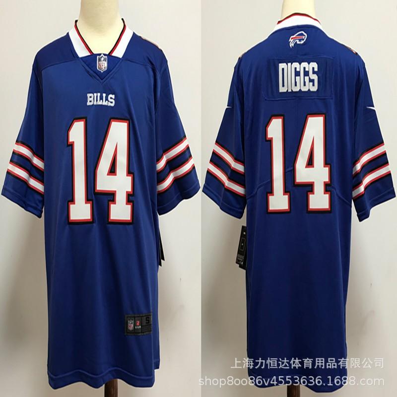Mens Embroidered Football Jersey Bills 14 DIGGS 17 ALLEN 0 Team Sports Uniform