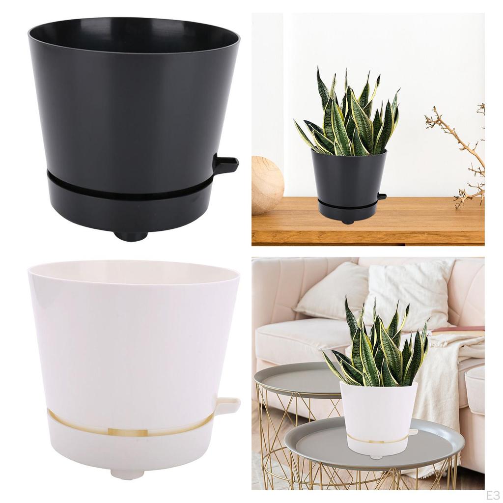 Plant Pot, Self Watering Flower Pots with Drainage Hole, Nursery Planting for Indoor & Outdoor
