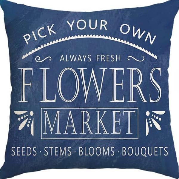Year Daisy Flower Linen Pillow Case Home Decor Hydrangea Sofa Pillow Cushion