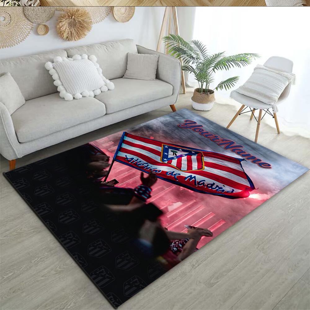 Atletico Madrid Customizable Name Carpet Perfect for Decorate room Living Rooms Outdoor Bedrooms Anti-slip Rug Decorate Offices Gift for Festivals