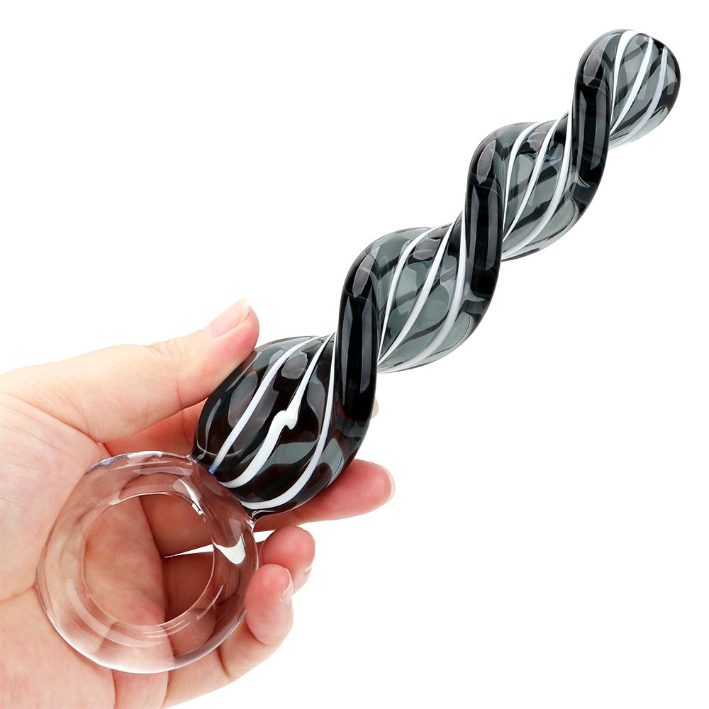 Crystal Penis Spiral Anal Plug Prostate Massager Sex Toys for Women Men Glass Vaginal Stimulation Butt Plug
