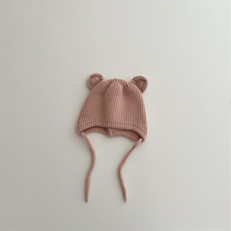 Children's knitted hat super cute small ears warm ear protection hat autumn and winter boys and girls baby versatile wool hat