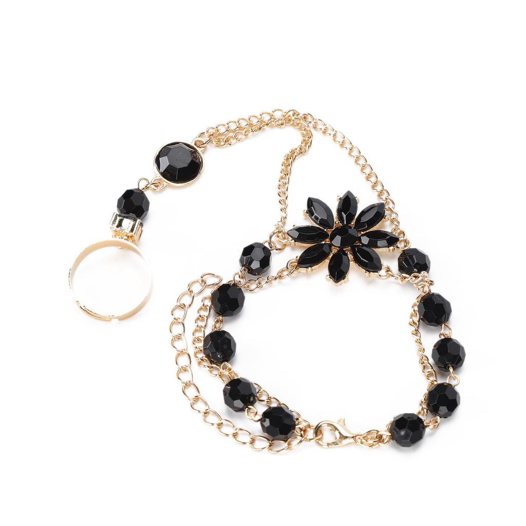 Stylish Hand Harness Bracelet Alloy Finger Ring Bracelet Chain Wrist Harness Chain for Women Girl