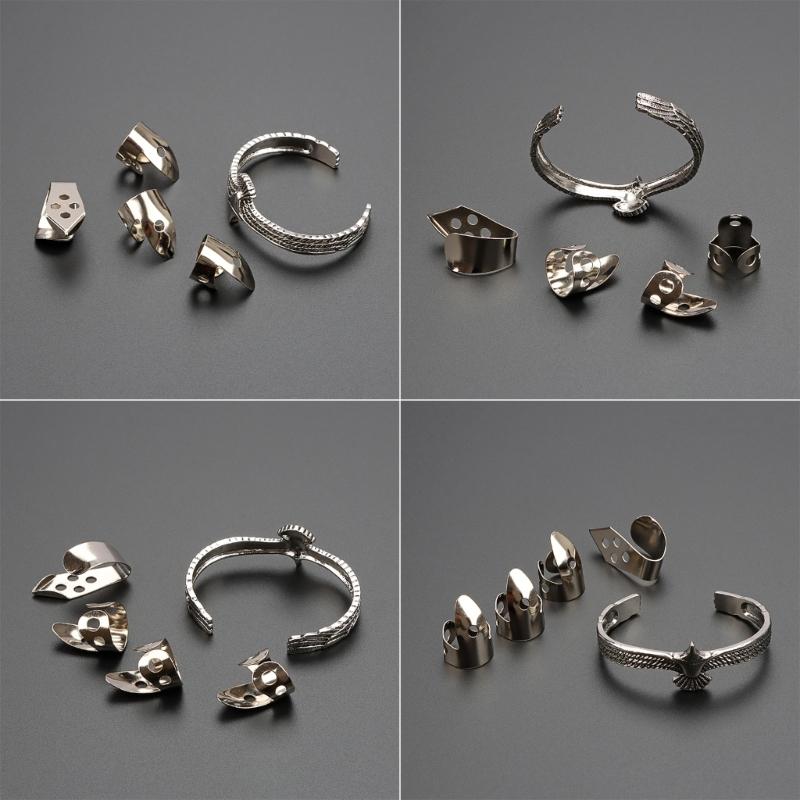 Finger Pick with Cuff Bracelet Guitar Thumb Pick Adjustable Guitar Plectrum