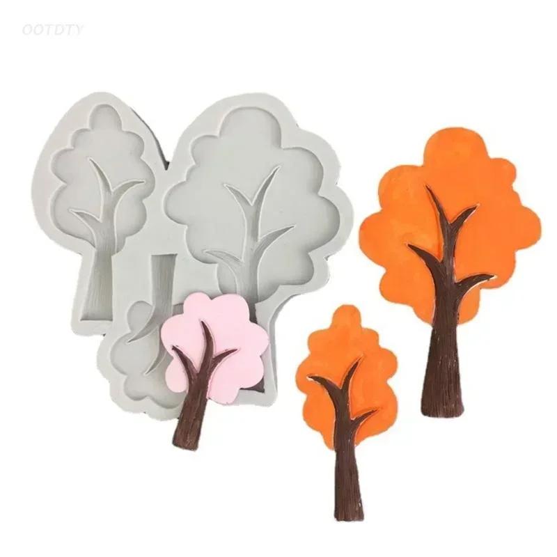 Kitchen Baking Tools 3D Chocolate Mold Forest Tree Shape Chocolate Candy Mold Non-stick Silicone Material Accessories