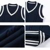 In-Stock Children's Preppy Style Knitted Wool School Uniform Vest - Sleeveless Sweater for Boys and Girls