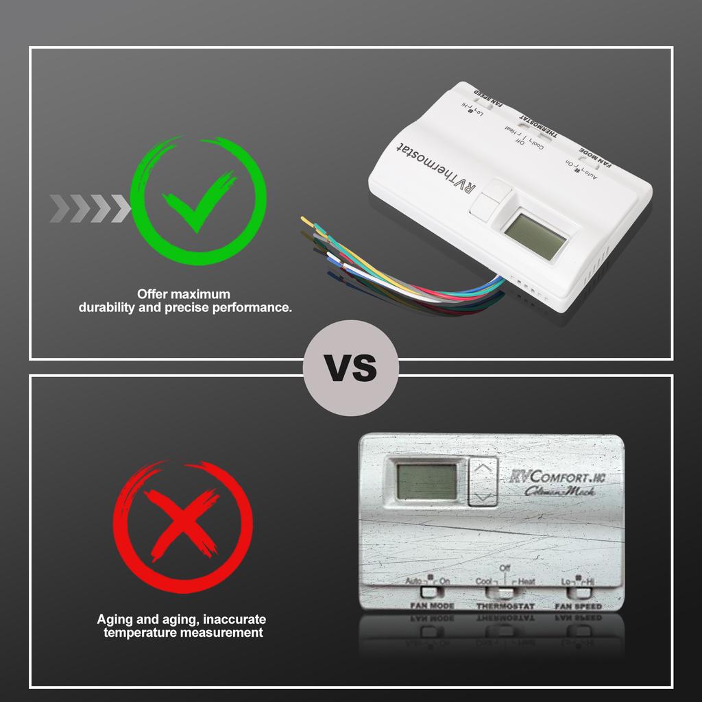 Digital Thermostat Rv Thermostat Heat/Cool T-Stat Wall Fit For Coleman 83303862 Mach 8330-336 337 338 339 368 386 83303362